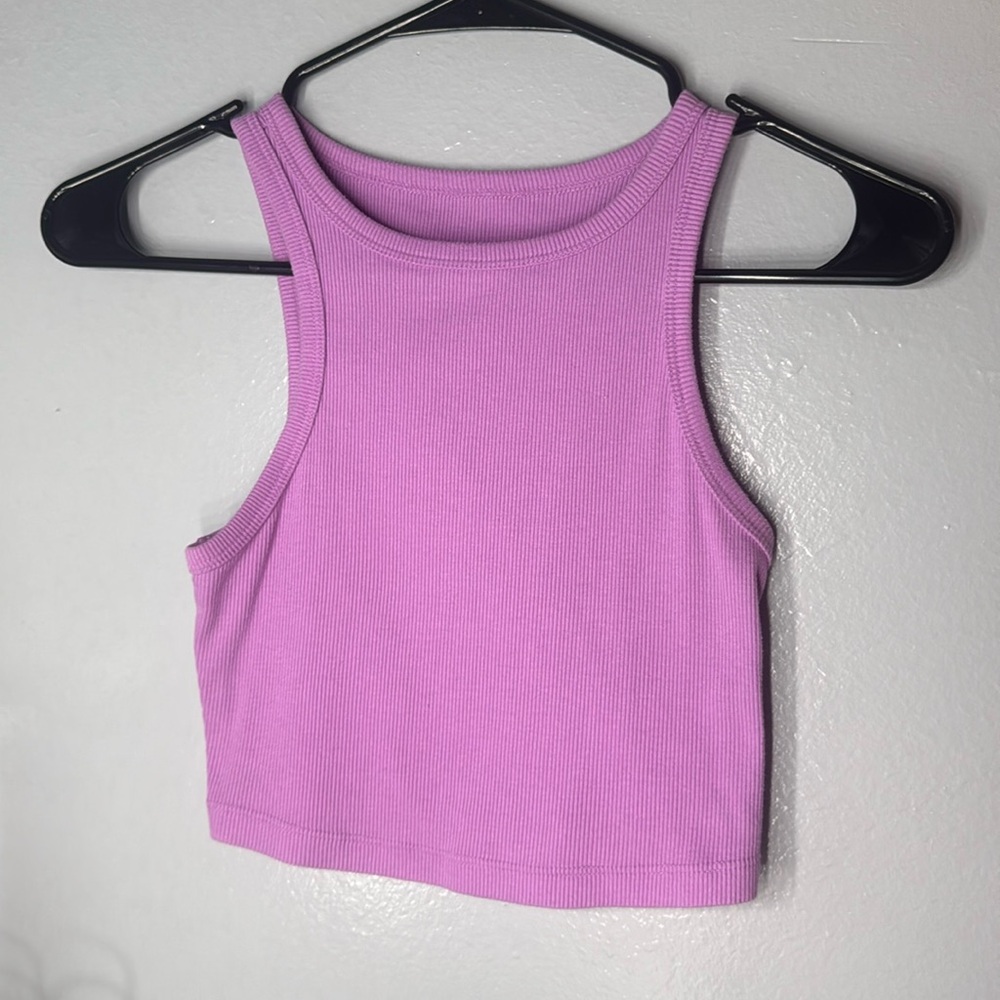purple cropped tank